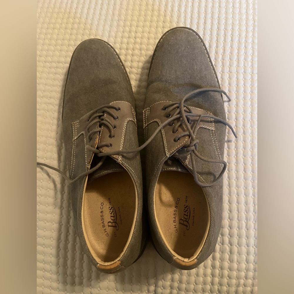Bass Men's Gray Canvas Derby Shoes